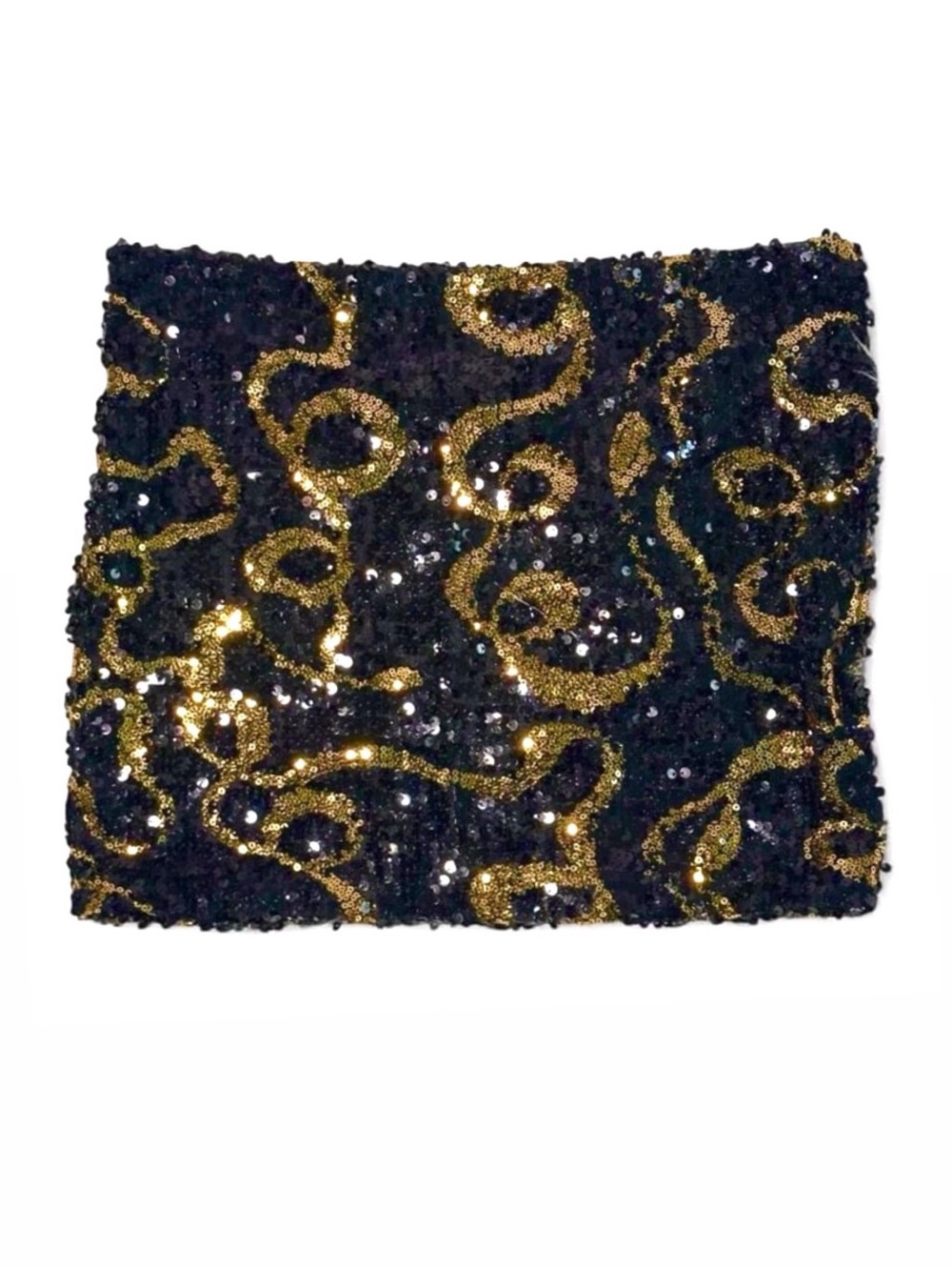 Black & Gold Sequin Mini Skirt